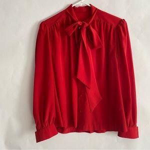 Red Vintage silk blouse